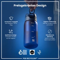 Detská fľaša na vodu ion8 350 ml, nepriepustná, otváranie jednou rukou, vhodná do umývačky riadu, bez obsahu BPA, rukoväť na prenášanie, výklopné veko, klimaticky neutrálna 6