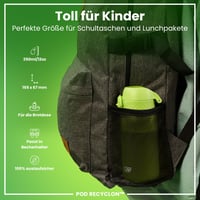 Sticlă pentru copii ion8, 350 ml, Etanșă, Deschidere cu o singură mână, Lavabilă în mașina de spălat vase, Fără BPA, Mâner de transport, Capac cu protecție, Verde 3