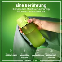 Sticlă pentru copii ion8, 350 ml, Etanșă, Deschidere cu o singură mână, Lavabilă în mașina de spălat vase, Fără BPA, Mâner de transport, Capac cu protecție, Verde 4