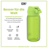 Sticlă pentru copii ion8, 350 ml, Etanșă, Deschidere cu o singură mână, Lavabilă în mașina de spălat vase, Fără BPA, Mâner de transport, Capac cu protecție, Verde 6