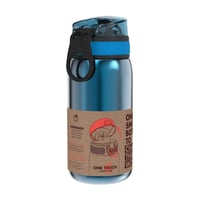 Detská nerezová fľaša ion8, 400 ml, nepriepustná, otváranie jednou rukou, vhodná do umývačky riadu, ľahká, vyklápacie veko, s úchytom 9