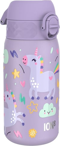 ion8 Evo gyerek kulacs rozsdamentes acél, szivárgásmentes, flip fedél - lila egyszarvús - 400 ml 1
