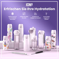 Detská nerezová fľaša na vodu ion8, 400 ml, ružový jednorožec, nepriepustná, otváranie jednou rukou, výklopný uzáver, vhodná do umývačky riadu, ľahká 7