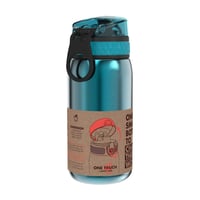 Detská nerezová fľaša ion8, 400 ml, nepriepustná, otváranie jednou rukou, vhodná do umývačky riadu, ľahká a odolná, zacvakávací uzáver, pútko na nosenie 9