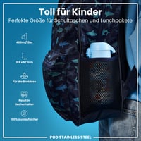 Detská nerezová fľaša na vodu ion8, 400 ml, motív Safari, nepriepustná, otváranie jednou rukou — používaná (stav: pozri 2. obrázok) 5