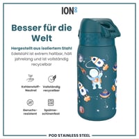 Detská nerezová termoska ion8 320 ml s motívom astronauta, nepriepustná, otváranie jednou rukou — používaná (stav: viď 2. obrázok) 8