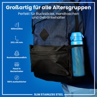 Sticlă de apă ușoară din oțel ION8 600 ml, Albastru, anti-scurgere, deschidere cu o singură mână, lavabilă în mașina de spălat vase, capac cu închidere rapidă, mâner de transport 2