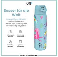 ion8 Evo kulacs rozsdamentes acél, szivárgásmentes, flip fedél - alaszkakék egyszarvús - 600 ml 5