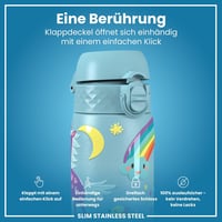ion8 Evo kulacs rozsdamentes acél, szivárgásmentes, flip fedél - alaszkakék egyszarvús - 600 ml 3