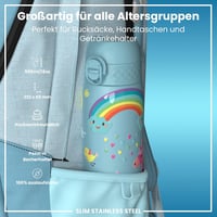 ion8 Evo kulacs rozsdamentes acél, szivárgásmentes, flip fedél - alaszkakék egyszarvús - 600 ml 2