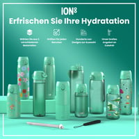Ľahká oceľová fľaša ion8 600 ml petrolejová, nepriepustná, otváranie jednou rukou, výklopný uzáver, rukoväť, vhodná do umývačky riadu 7