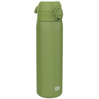 Ľahká oceľová fľaša na vodu ion8 600 ml, nepriepustná, otváranie jednou rukou, vhodná do umývačky riadu, výklopný uzáver, rukoväť na prenášanie, kaki zelená 1