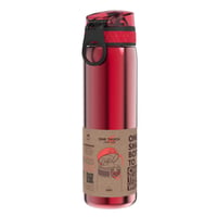 Bidon din oțel ușor ION8, 600 ml, etanș, deschidere cu o singură mână, lavabil în mașina de spălat vase, capac cu clapetă, roșu 9