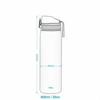Bidon din oțel ușor ION8, 600 ml, etanș, deschidere cu o singură mână, lavabil în mașina de spălat vase, capac cu clapetă, roșu 8