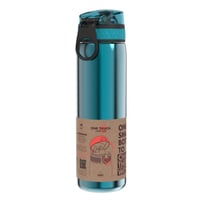 Sticlă de apă ușoară din oțel inoxidabil ion8, 600 ml, Aqua, etanșă, deschidere cu o singură mână, lavabilă în mașina de spălat vase, capac cu flip, mâner de transport 9