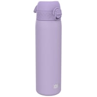 Sticlă de apă ion8 din oțel inoxidabil ușor, 600 ml, etanșă, deschidere cu o singură mână, lavabilă în mașina de spălat vase, capac cu clapetă, mâner de transport, lila deschis 1