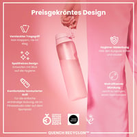 Bidon ion8 1000 ml, etanș, deschidere cu o singură mână, închidere de siguranță, lavabil în mașina de spălat vase, fără BPA, mâner de transport, pentru sport și sală, roz pal 6