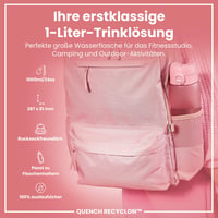 Bidon ion8 1000 ml, etanș, deschidere cu o singură mână, închidere de siguranță, lavabil în mașina de spălat vase, fără BPA, mâner de transport, pentru sport și sală, roz pal 2