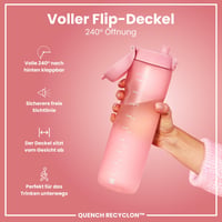 Bidon ion8 1000 ml, etanș, deschidere cu o singură mână, închidere de siguranță, lavabil în mașina de spălat vase, fără BPA, mâner de transport, pentru sport și sală, roz pal 4