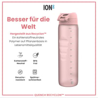 Bidon ion8 1000 ml, etanș, deschidere cu o singură mână, închidere de siguranță, lavabil în mașina de spălat vase, fără BPA, mâner de transport, pentru sport și sală, roz pal 5