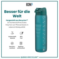 Sticlă ion8 1000 ml, etanșă, deschidere cu o singură mână, lavabilă în mașina de spălat vase, fără BPA, mâner de transport, pentru sport și sală, Aqua 5