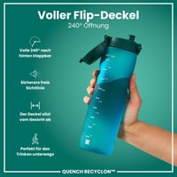 Sticlă ion8 1000 ml, etanșă, deschidere cu o singură mână, lavabilă în mașina de spălat vase, fără BPA, mâner de transport, pentru sport și sală, Aqua 4