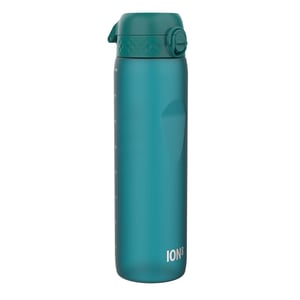 Sticlă ion8 1000 ml Aqua Albastru, etanșă, deschidere cu o singură mână, fără BPA, compatibilă cu mașina de spălat vase — baza sticlei spartă (stare: vezi a 2-a imagine)