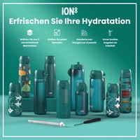 Sticlă ion8 1000 ml, etanșă, deschidere cu o singură mână, lavabilă în mașina de spălat vase, fără BPA, mâner de transport, pentru sport și sală, Aqua 7