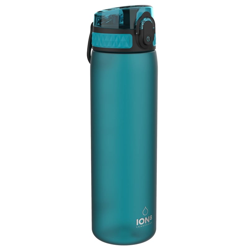 Fľaša na vodu ion8 500 ml Aqua, nepriepustná, otváranie jednou rukou, výklopné viečko, bez BPA, vhodná do umývačky riadu, jednoduché čistenie, s úchytom, klimaticky neutrálna