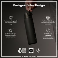Sticlă ion8 500 ml, Neagră, Etanșă, Deschidere cu o singură mână, Lavabilă în mașina de spălat vase, Fără BPA, Cu mâner, Capac cu clapetă, Ușor de curățat 6