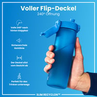 Bidon ion8 500 ml Albastru, deschidere cu o singură mână, fără BPA, lavabil în mașina de spălat vase, etanș, capac cu închidere sigură și mâner de transport 4