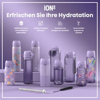 Fľaša na vodu ion8 500 ml fialová, nepriepustná, otváranie jednou rukou, vhodná do umývačky riadu, bez BPA, s rukoväťou, s výklopným vekom, ľahko sa čistí 7