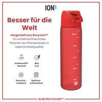Fľaša na vodu ion8 500 ml červená, nepriepustná, otváranie jednou rukou, vhodná do umývačky riadu, bez obsahu BPA, s držadlom na prenášanie, výklopný uzáver 5