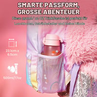 Sticlă ion8 500 ml, etanșă, deschidere cu o singură mână, închidere de siguranță, compatibilă cu mașina de spălat vase, fără BPA, mâner, capac rabatabil, design curcubeu 3