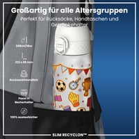 Bidon ion8 500 ml, etanș, deschidere cu o singură mână, fără BPA, lavabil în mașina de spălat vase, cu mâner, capac cu clapetă, model fotbal 2