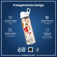 Bidon ion8 500 ml, etanș, deschidere cu o singură mână, fără BPA, lavabil în mașina de spălat vase, cu mâner, capac cu clapetă, model fotbal 6