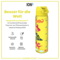 Fľaša na vodu ion8 500 ml, nepriepustná, otváranie jednou rukou, vhodná do umývačky riadu, bez BPA, s rukoväťou, výklopný uzáver, klimaticky neutrálna, motív draka 5