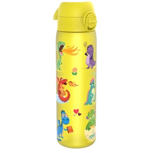 ion8 Boca za vodu 500 ml s motivom zmaja, nepropusna, otvaranje jednom rukom, bez BPA, periva u perilici posuđa — rabljeno (stanje: vidi 2. sliku)