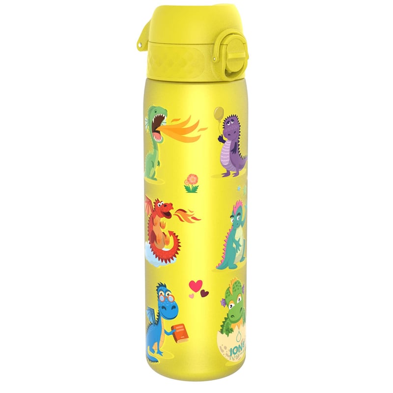 Fľaša na vodu ion8 500 ml, nepriepustná, otváranie jednou rukou, vhodná do umývačky riadu, bez BPA, s rukoväťou, výklopný uzáver, klimaticky neutrálna, motív draka