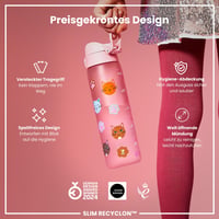 Fľaša na vodu ion8 500 ml, nepriepustná, otváranie jednou rukou, bez BPA, vhodná do umývačky riadu, s rukoväťou a výklopným viečkom, motív mačky 6