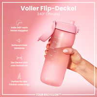 Fľaša ion8 750 ml, ružový kremeň, nepriepustná, otváranie jednou rukou, vhodná do umývačky riadu, bez BPA, s rukoväťou, s krytom náustku, klimaticky neutrálna 5
