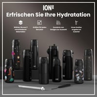 Fľaša na vodu ion8 750 ml, nepriepustná, otváranie jednou rukou, vhodná do umývačky riadu, bez BPA, vyklápací uzáver, čierna 7