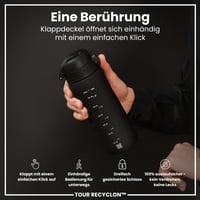 Fľaša na vodu ion8 750 ml, nepriepustná, otváranie jednou rukou, vhodná do umývačky riadu, bez BPA, vyklápací uzáver, čierna 3