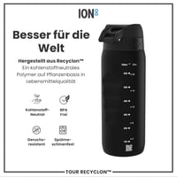 Fľaša na vodu ion8 750 ml, nepriepustná, otváranie jednou rukou, vhodná do umývačky riadu, bez BPA, vyklápací uzáver, čierna 5