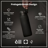 Fľaša na vodu ion8 750 ml, nepriepustná, otváranie jednou rukou, vhodná do umývačky riadu, bez BPA, vyklápací uzáver, čierna 6