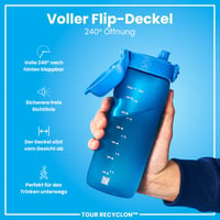 Fľaša na vodu ION8 750 ml, modrá, nepriepustná, otváranie jednou rukou, bez obsahu BPA, vhodná do umývačky riadu — používaná (stav: pozri 2. obrázok) 7