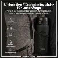 Fľaša na vodu ion8 750 ml, nepriepustná, otváranie jednou rukou, vhodná do umývačky riadu, bez BPA, vyklápací uzáver, čierna 2