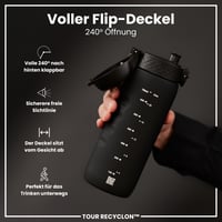 Fľaša na vodu ion8 750 ml, nepriepustná, otváranie jednou rukou, vhodná do umývačky riadu, bez BPA, vyklápací uzáver, čierna 4