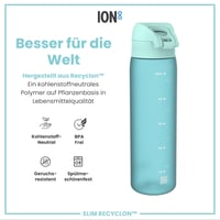 Fľaša na vodu ion8 – Nepriepustná, otváranie jednou rukou, vhodná do umývačky riadu, bez BPA, s rukoväťou, s výklopným viečkom, bledoružová 5