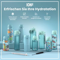 Fľaša na vodu ion8 – Nepriepustná, otváranie jednou rukou, vhodná do umývačky riadu, bez BPA, s rukoväťou, s výklopným viečkom, bledoružová 7